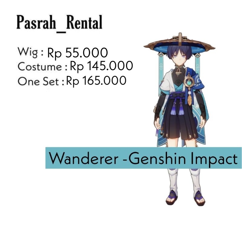 Jual SEWA RENTAL KOSTUM / COSPLAY WANDERER GENSHIN IMPACT | Shopee