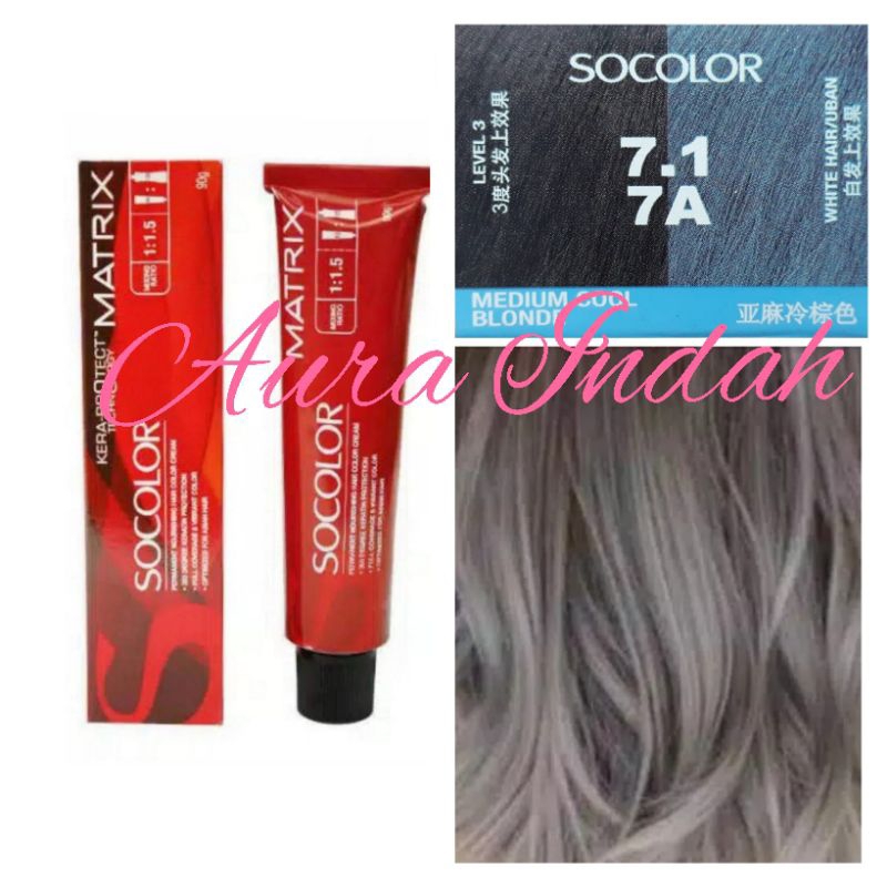 Jual MATRIX SOCOLOR NO. 7.1 / 7A MEDIUM COOL BLONDE 90ML | Shopee Indonesia