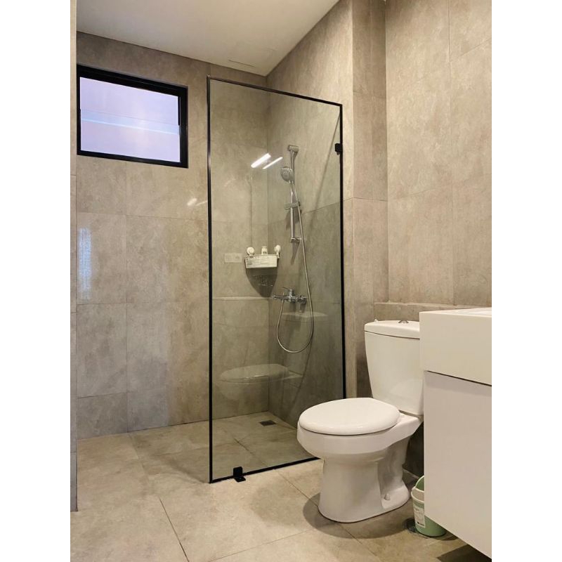 Jual sekaT Kaca KamaR Mandi kaCa TempereD 10mm dan cermin | Shopee