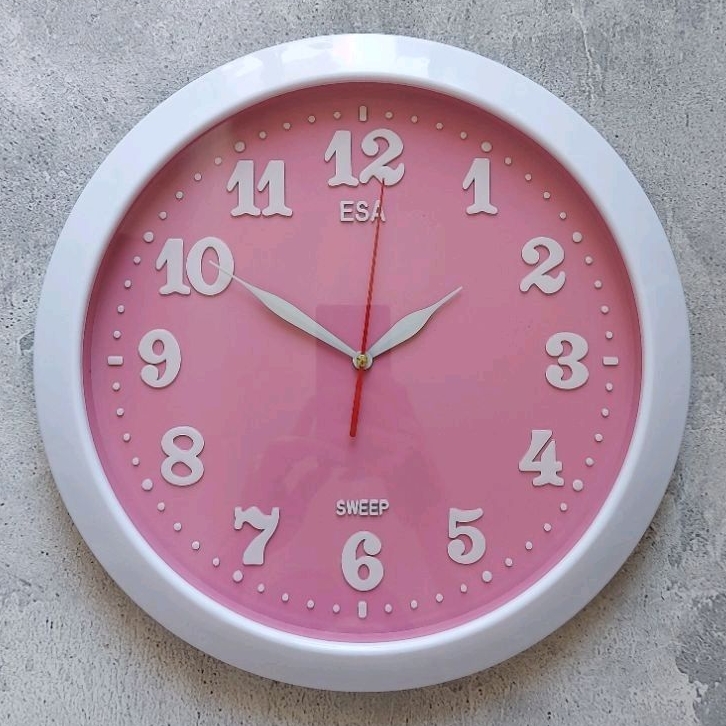 Jual Jam Dinding Esa Polos Sweep Besar Angka nimbul Unik Besar Ukuran ...