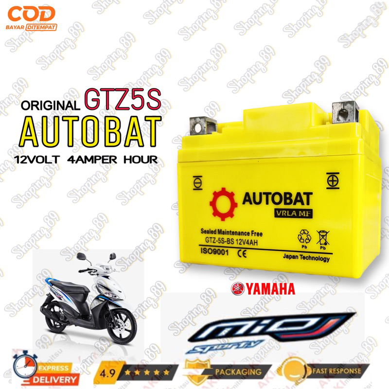 Jual AKI MOTOR MIO J, BEAT ESP, MIO M3, SCOOPY, REVO, AUTOBAT GTZ5S