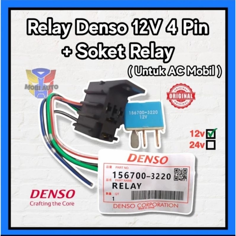 Jual Relay Denso V Kaki Lengkap Soket Relay Untuk Ac Mobil Universal Shopee Indonesia