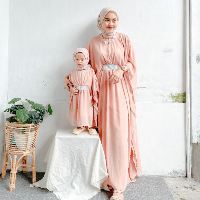 Jual BAJU KAFTAN COUPLE BUSUI IBU DAN ANAK PAKAIAN LEBARAN BAYI
