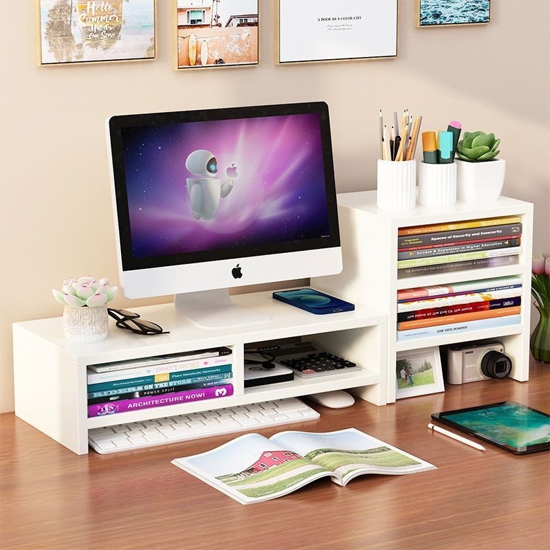 Jual PROMO 1SET RAK BUKU + STAND MONITOR Dudukan Laptop Kayu Alas ...