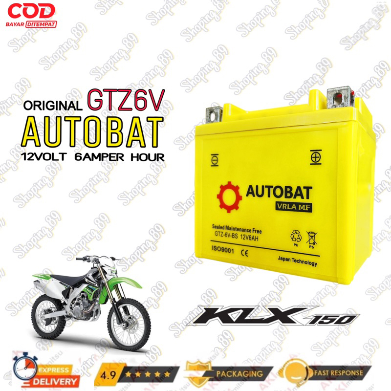 Jual AKI MOTOR KLX 150 AUTOBAT GTZ6V | Shopee Indonesia