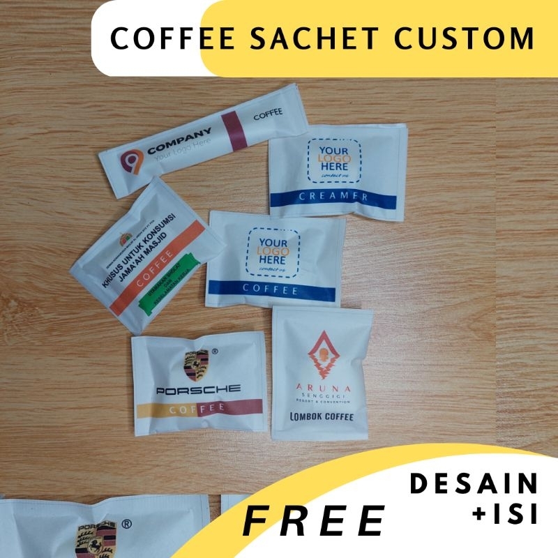 Jual KOPI & CREAMER SACHET DESAIN CUSTOM, STICK UNTUK HOTEL, CAFE