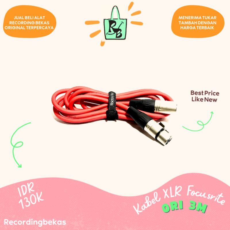 Jual Kabel Mic XLR Male to Female focusrite 3 meter Shopee Indonesia