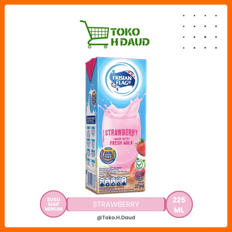 Jual Susu Uht Frisian Flag Susu Cair Uht Strawberry 225Ml || Toko h