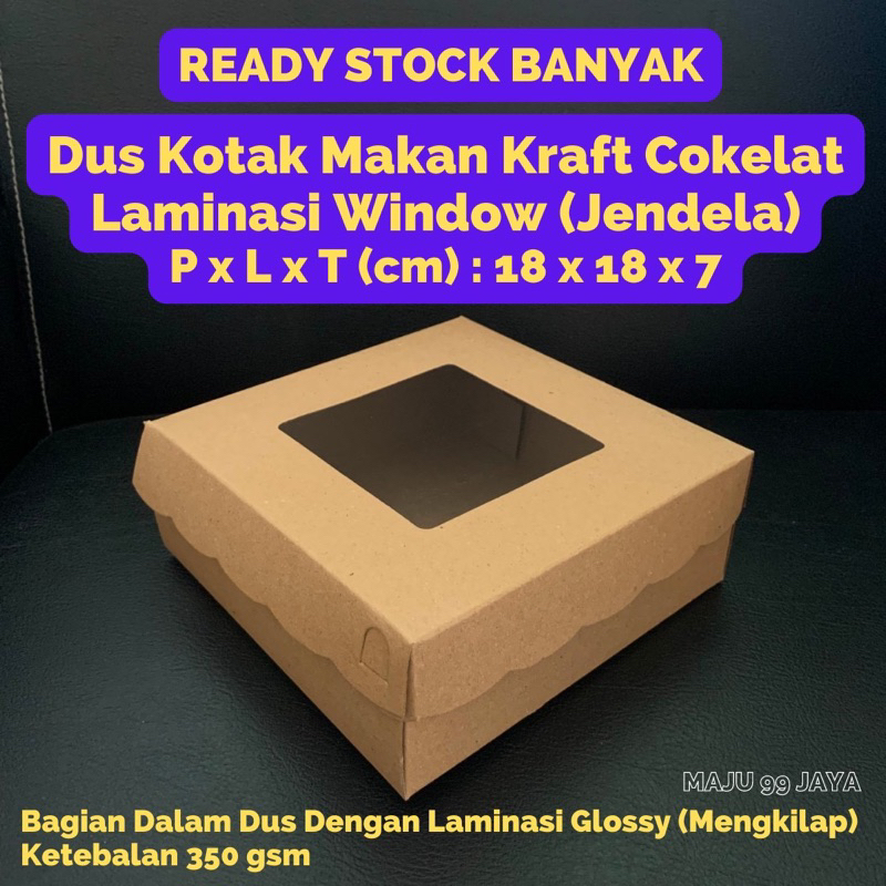 Jual Dus Kue / Kotak Makan Nasi R8 Full Laminasi Bagian Dalam Dus dan ...