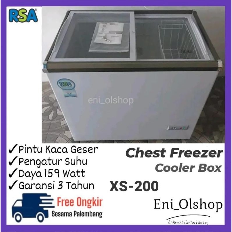 Jual CHEST FREEZER RSA SLIDING, GESER XS 200, COOLER BOX, 171 Liter ...