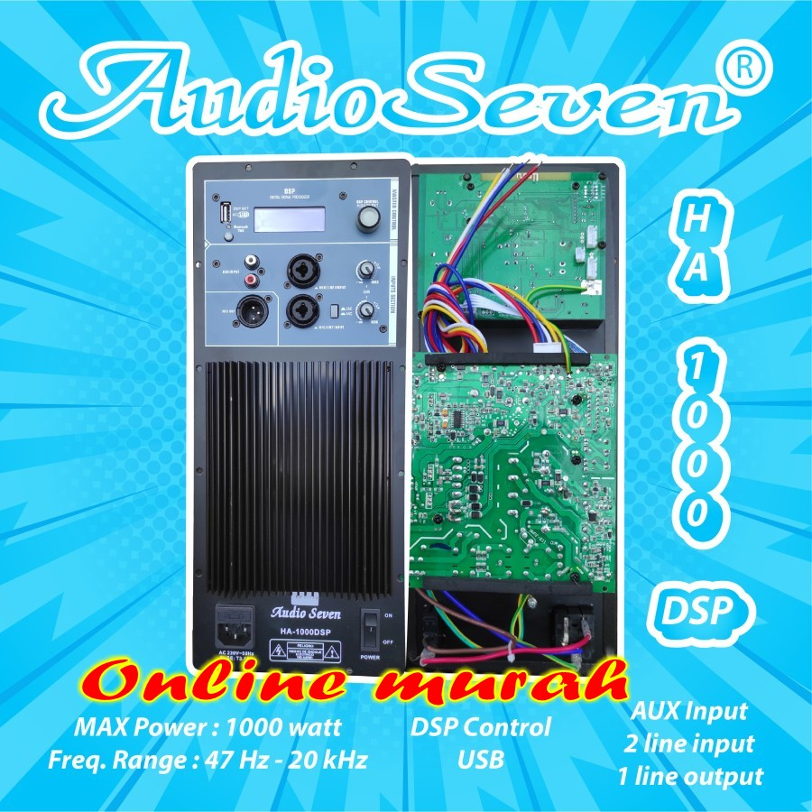 Jual Mesin Speaker Aktif Power Kit Aktif Audio Seven Ha 1000 Dsp 16x38 ...