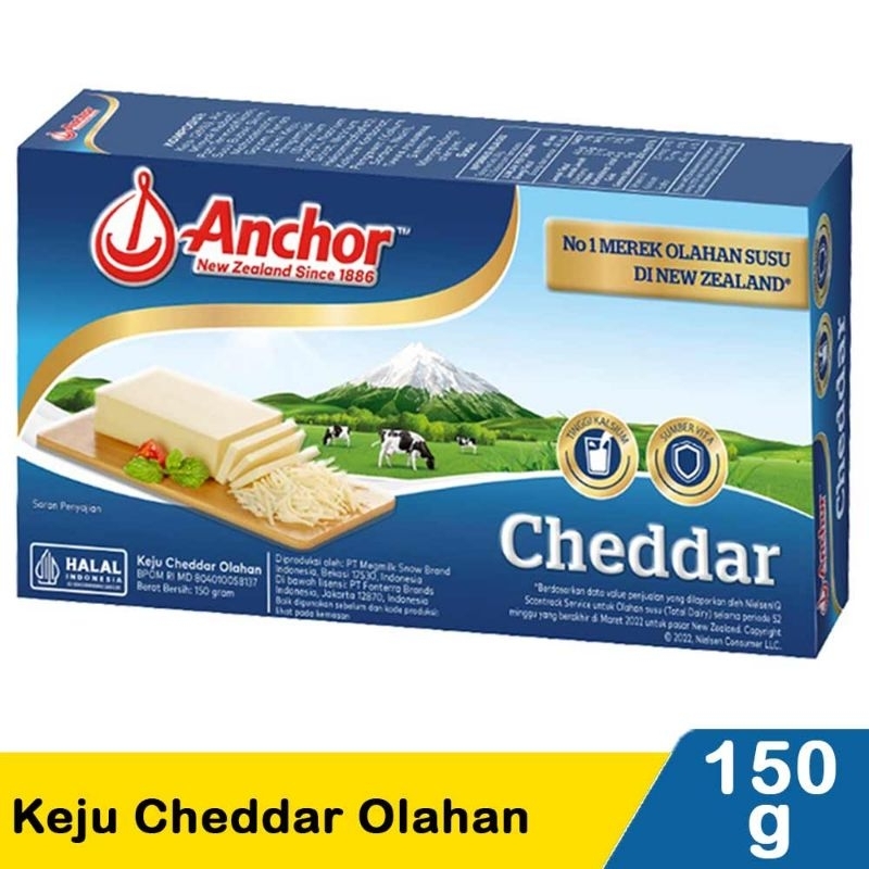 Jual KEJU ANCHOR CHEDDAR CHEESE 150g | Shopee Indonesia