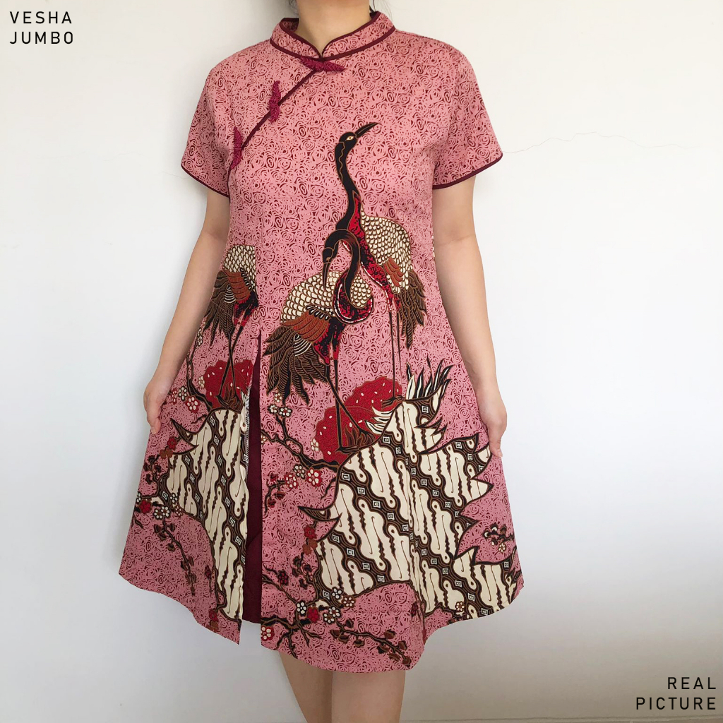 Jual Evercloth Vesha Dress Batik Wanita Terusan Batik Couple Modern ...