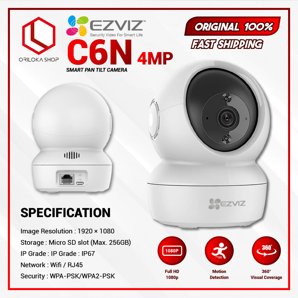 Jual Cctv EZVIZ C6N 4MP Smart IPCAM Home Dome Camera | Shopee Indonesia