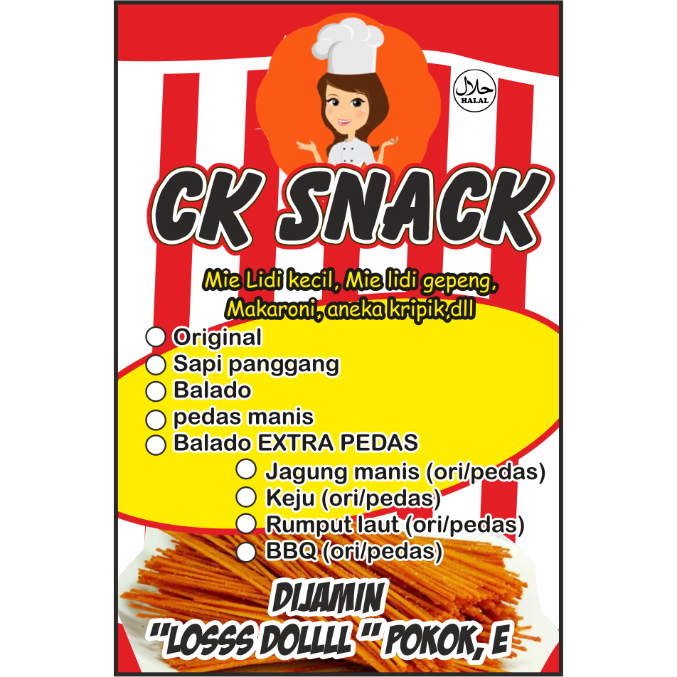 Jual Termurah Stiker Label Kemasan Stiker Jajanan Snack Logo