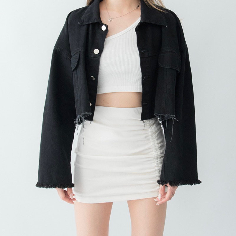 Jual Seul-Ki Ruched Mini Skirt | Aesthete yourlife | Shopee Indonesia