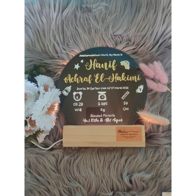 Jual papan nama bayi baru lahir kado bayi lucu kado viral bulat