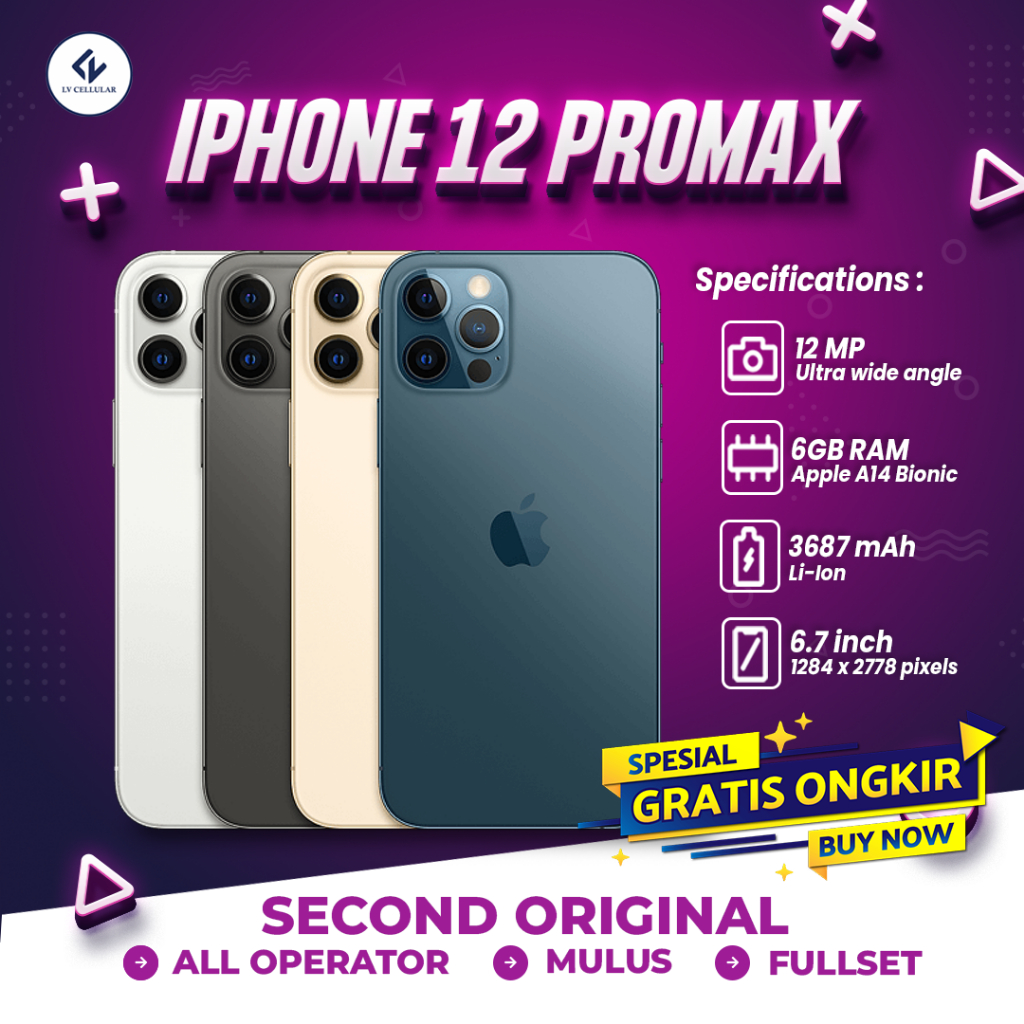 Jual IPhone 12 Pro Max 128GB IPhone Second Original 100% No Minus ...