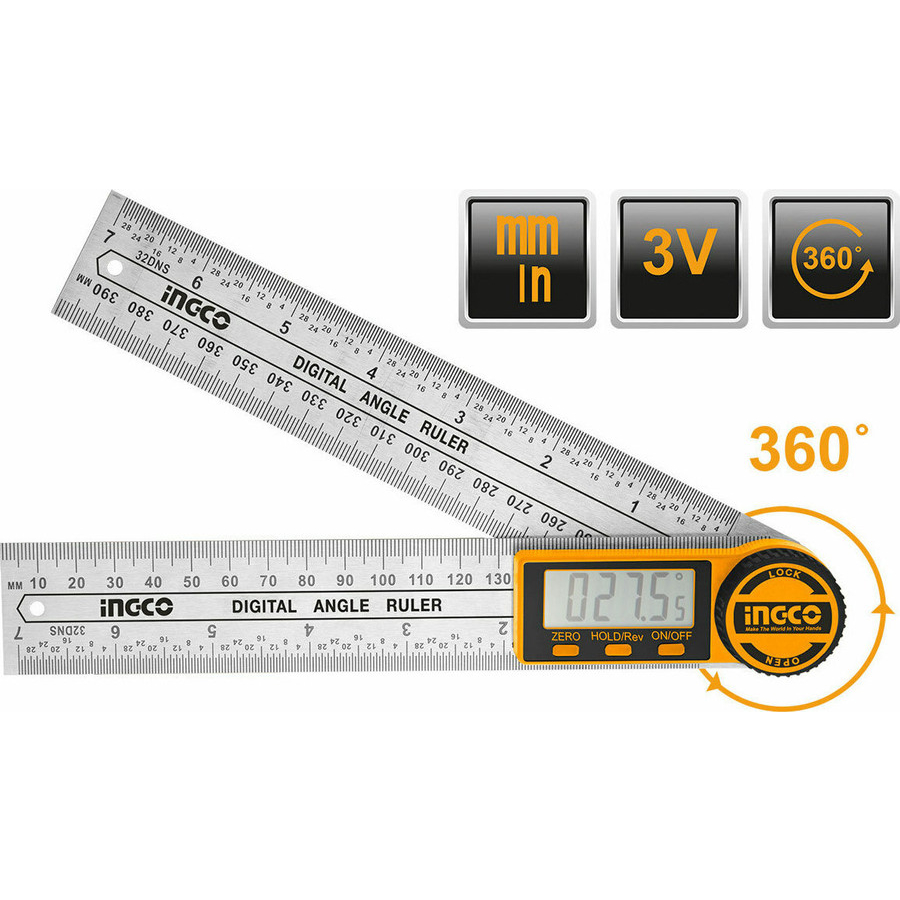 Jual INGCO HDAR20701 - DIGITAL ANGLE RULER 40 CM PENGGARIS SUDUT SIKU ...
