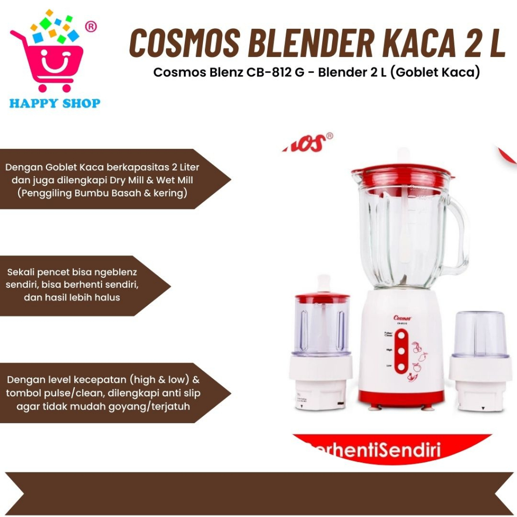 Jual Cosmos Blenz CB-812 G - Blender 2 L (Goblet Kaca) | Shopee Indonesia