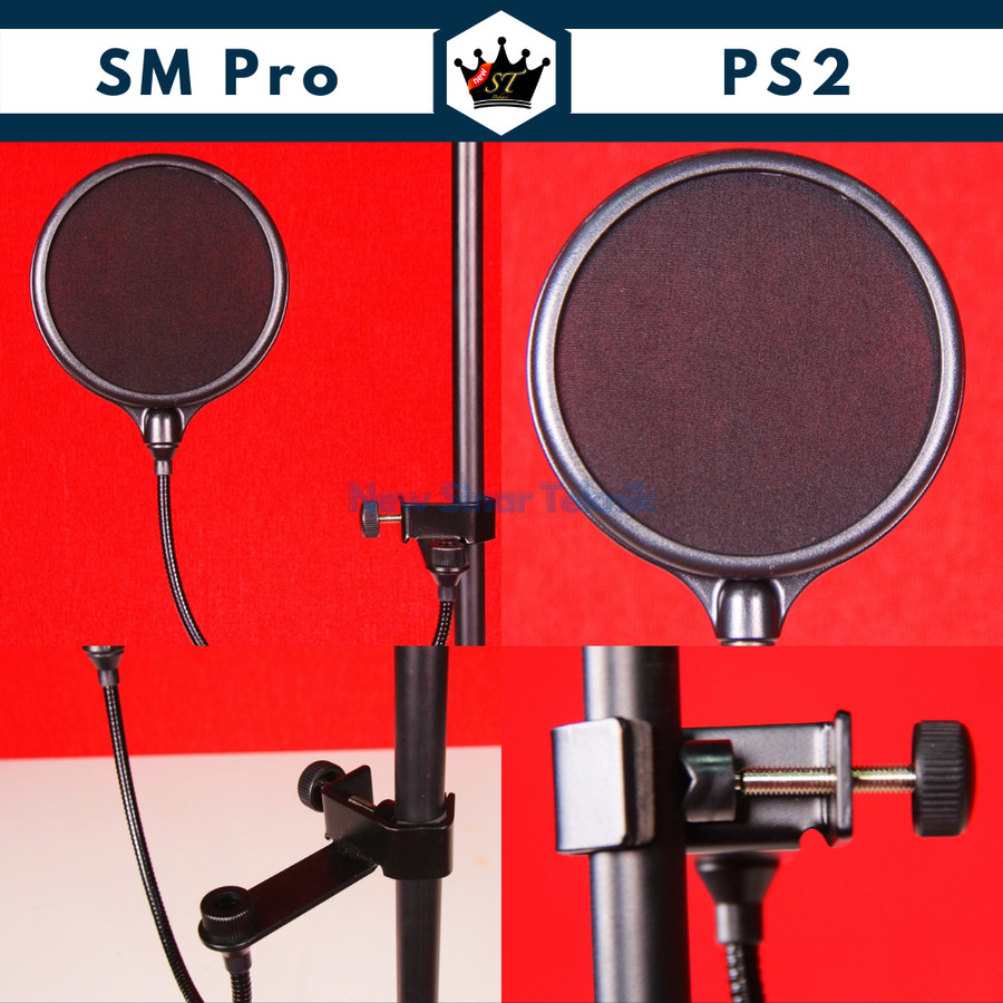 Jual SMPro PS2 SM Pro Audio PS-2 Pop Filter Microphone Kain Mesh Cloth ...
