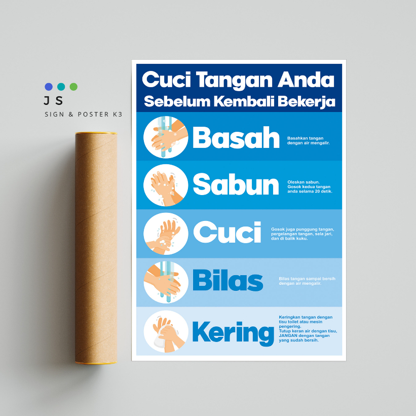 Jual Poster Safety K3 Cuci Tangan Anda Sebelum Kembali Bekerja Shopee Indonesia 6598