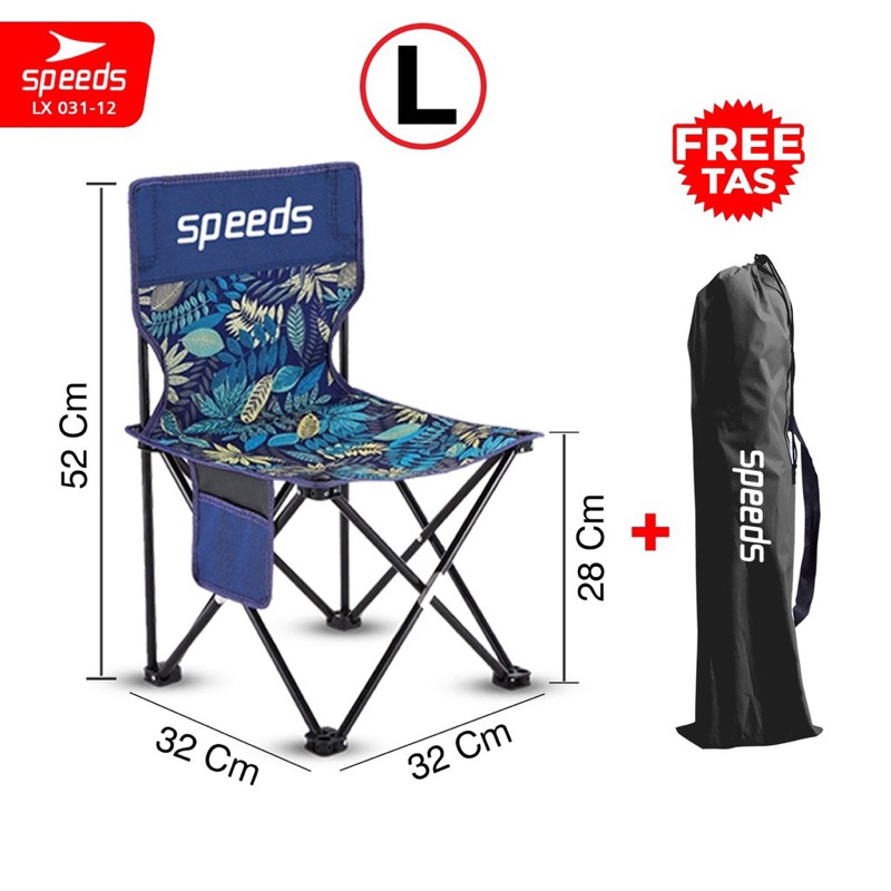 Product image SPEEDS Kursi Lipat Kusi Bulat Camping Moon Folding Chair Mancing Alam Piknik Outdoor 031-14 031-12 L biru