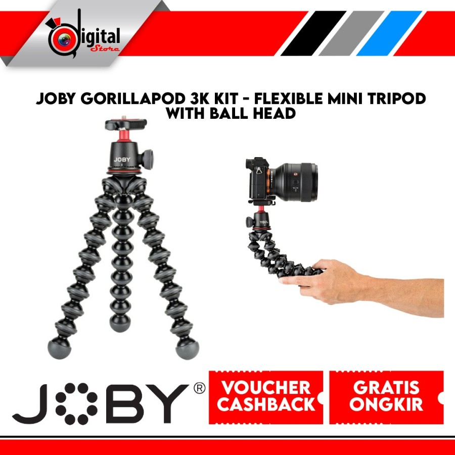 Jual Joby GorillaPod 3K Kit - Flexible Mini Tripod with Ball Head ...