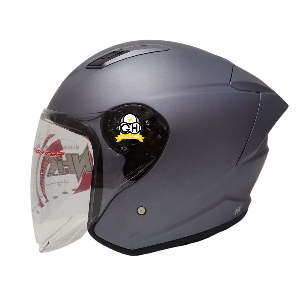 Jual NHK HELM R1 ELITE SOLID DARK GREY DOFF SINGLE VISOR HALF FACE NHK ...