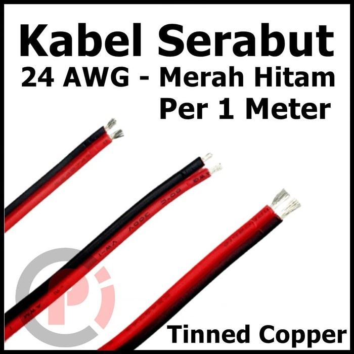 Jual Kabel 2x10 Federal Ecer merah hitam meteran Serabut double twin 0.14mm