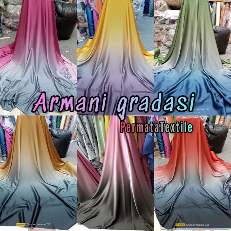 Jual Bahan Armani Gradasi Silk Kain Bridesmaid Harga Persetengah