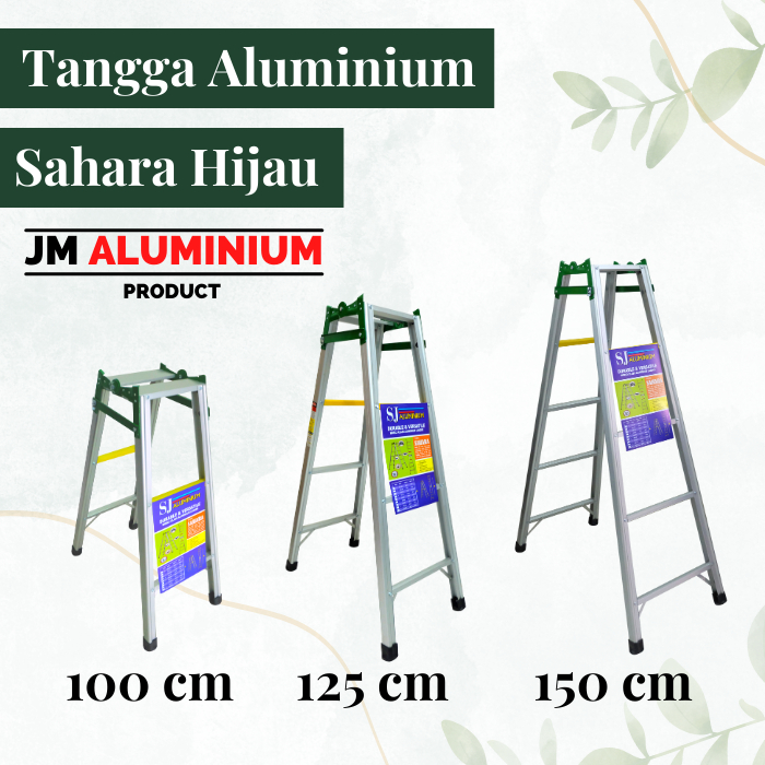 Jual Tangga Lipat Aluminium Ukuran Meter Tipe Sahara Hijau Tebal Mm Aluminium Top