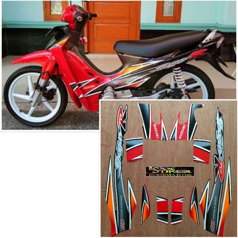 Jual Striping original Suzuki Shogun R 110 merah tahun 2003 2004 ...