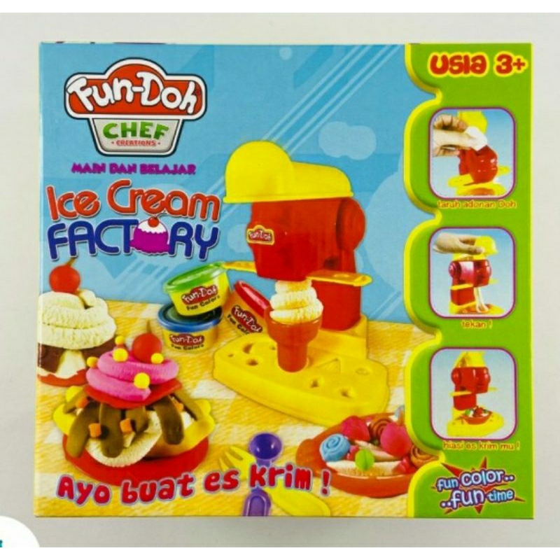 Jual Mainan lilin FunDoh Cotton Ice Cream Tower Box 49039 , ice cream ...