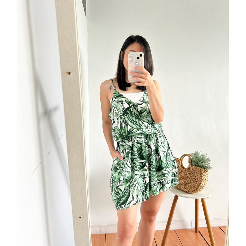 Green leaf playsuit hot sale