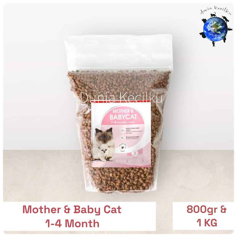 Jual Mother & Baby Cat Dry Food Makanan Induk & Kitten 14 Months ( 800gr 1 KG ) Shopee