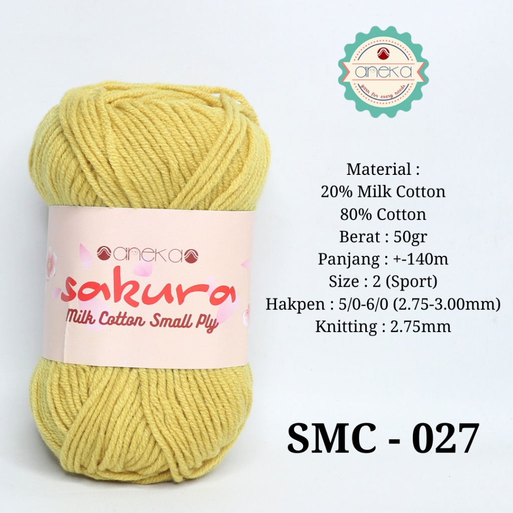 Jual KATALOG - Benang Rajut Katun Susu 4 Ply / Sakura SMALL PLY Milk ...