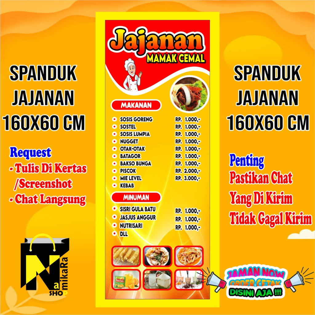 Jual Spanduk Banner Backdrop Aneka Jajanan Dan Aneka Makanan Dan