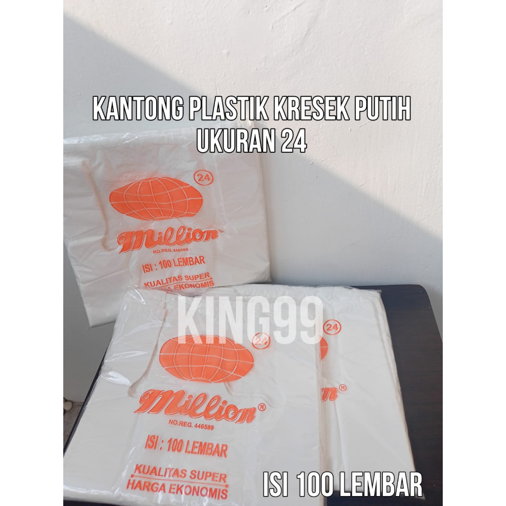 Jual KANTONG PLASTIK KRESEK HD PUTIH MILLION KANTONG KRESEK PASAR PUTIH UKURAN 24 ISI 100 LEMBAR