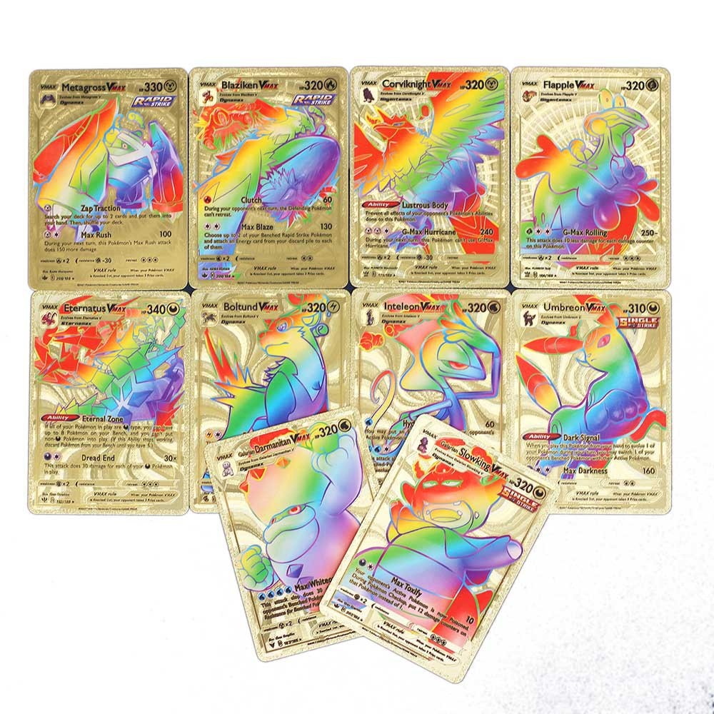 Jual 【COD】55pcs Kartu Emas Rainbow Pokemon Cards Vmax GX Gold Cards TCG ...