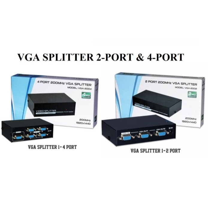 Jual VGA Splitter 2 Port dan 4 Port Splitter VGA | Shopee Indonesia