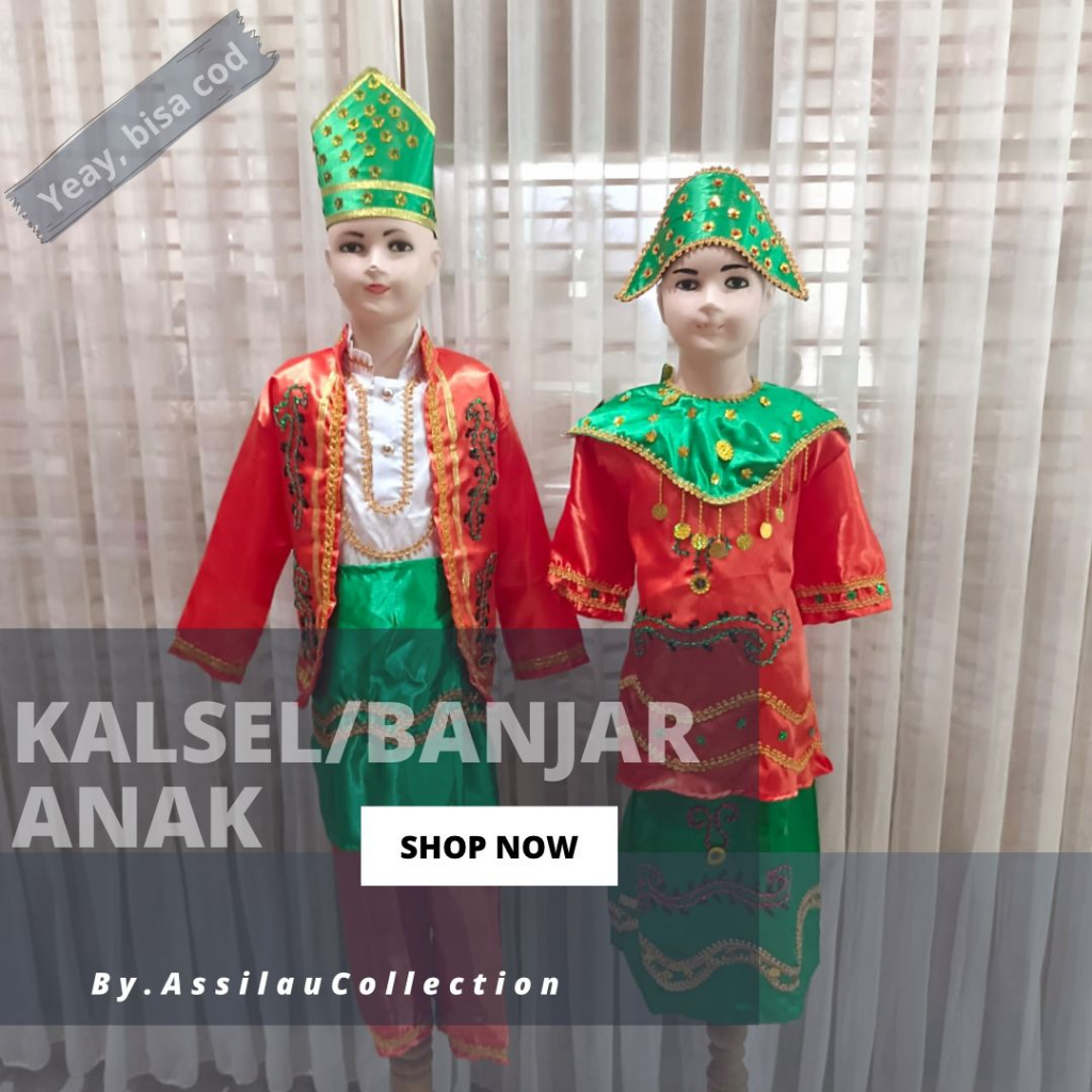 Jual Baju Adat Anak Kalimantan Selatan/Banjar Satuan (Laki/Cewek