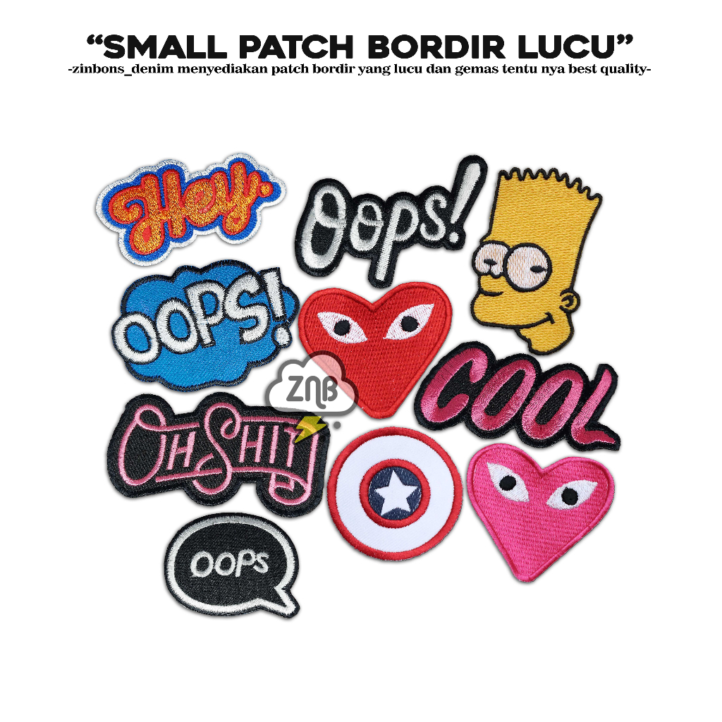 Jual PATCH LUCU PATCH BORDIR KARAKTER