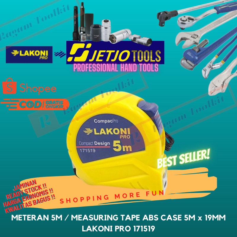 Jual Lakoni Pro Meteran 5M Measuring Tape ABS Case 5M x 19mm | Shopee ...