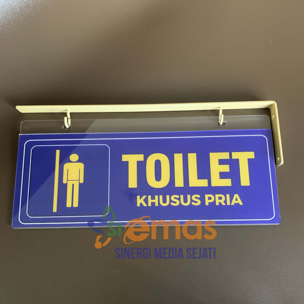 Jual Akrilik Tanda Toilet Pria | Papan Gantung Tanda Toilet | Akrilik