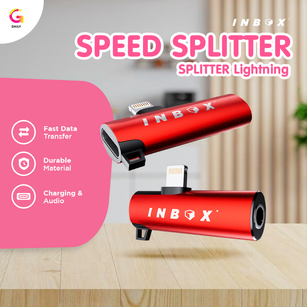 Jual Splitter Speed Inbox Lightning 2in1 Audio Jack 3,5mm Konektor dan ...