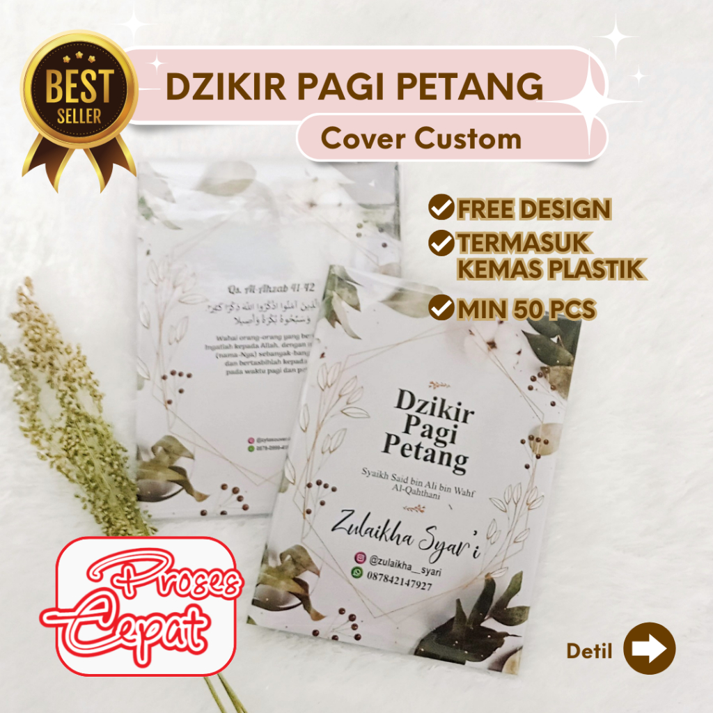 Jual SOVENIR NIKAH BUKU SAKU DZIKIR PAGI DAN PETANG COVER CUSTOM ...