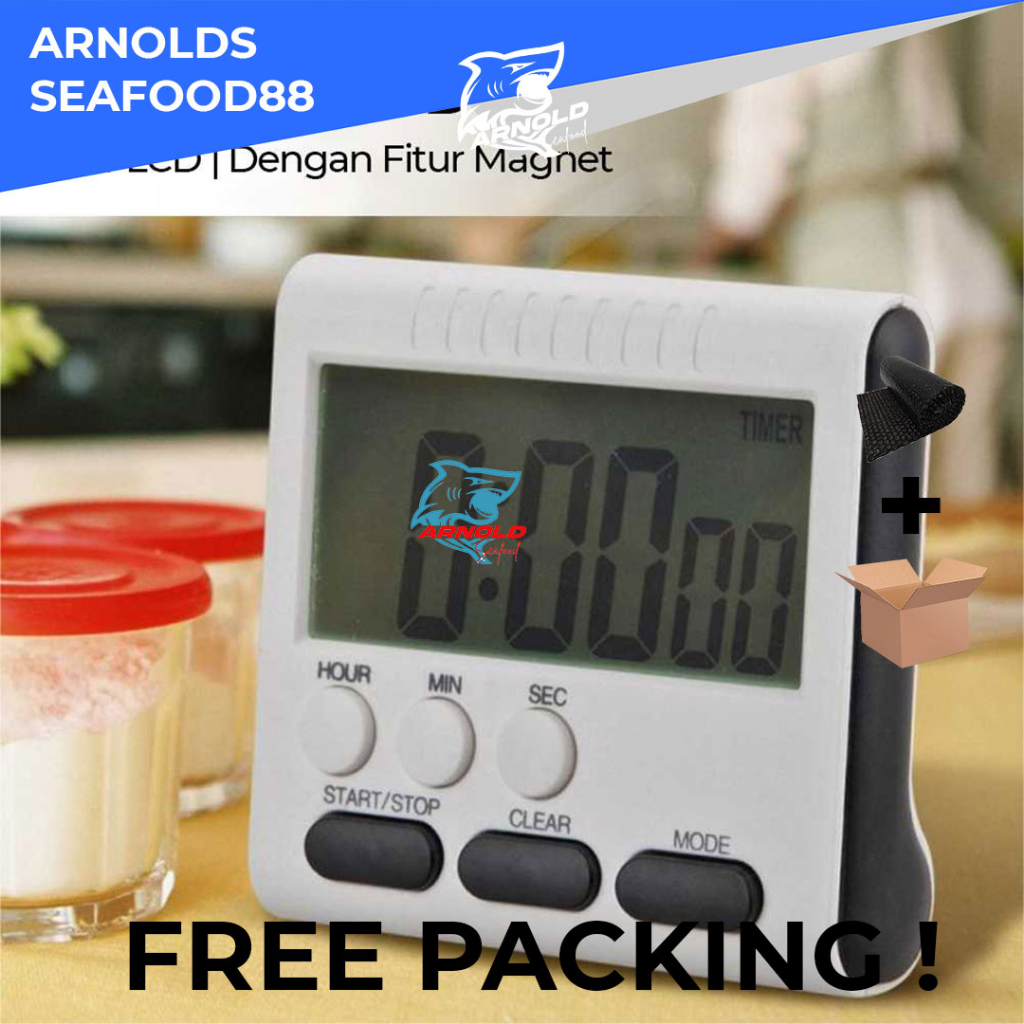 Jual Digital Timer Dapur Magnet Kitchen Timer Magnetic Oven Timer Putih ...