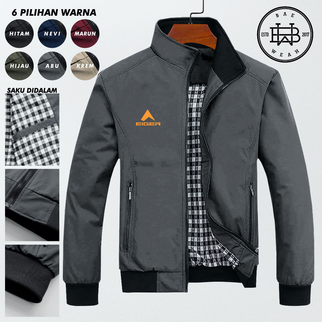 Jual Jaket Bomber Kasual Premium Parasut semi anti air PRIA WANITA REI