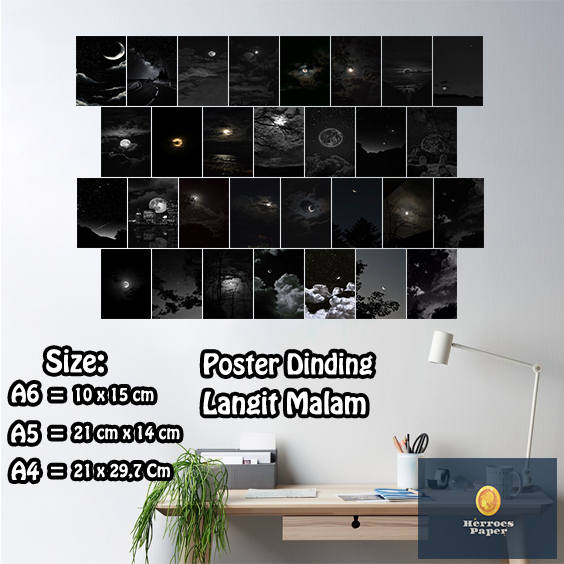 Jual Poster Dinding Aesthetic Tema Langit Malam Pcs A A A